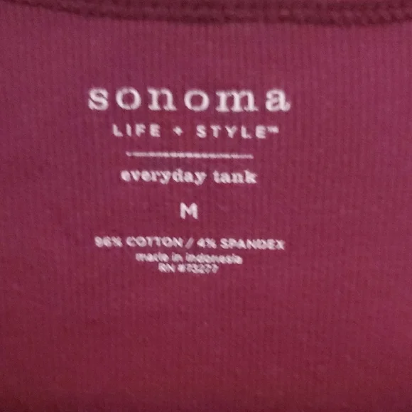 Sonoma Women's Burgundy Tank Top - Picture 2 of 4